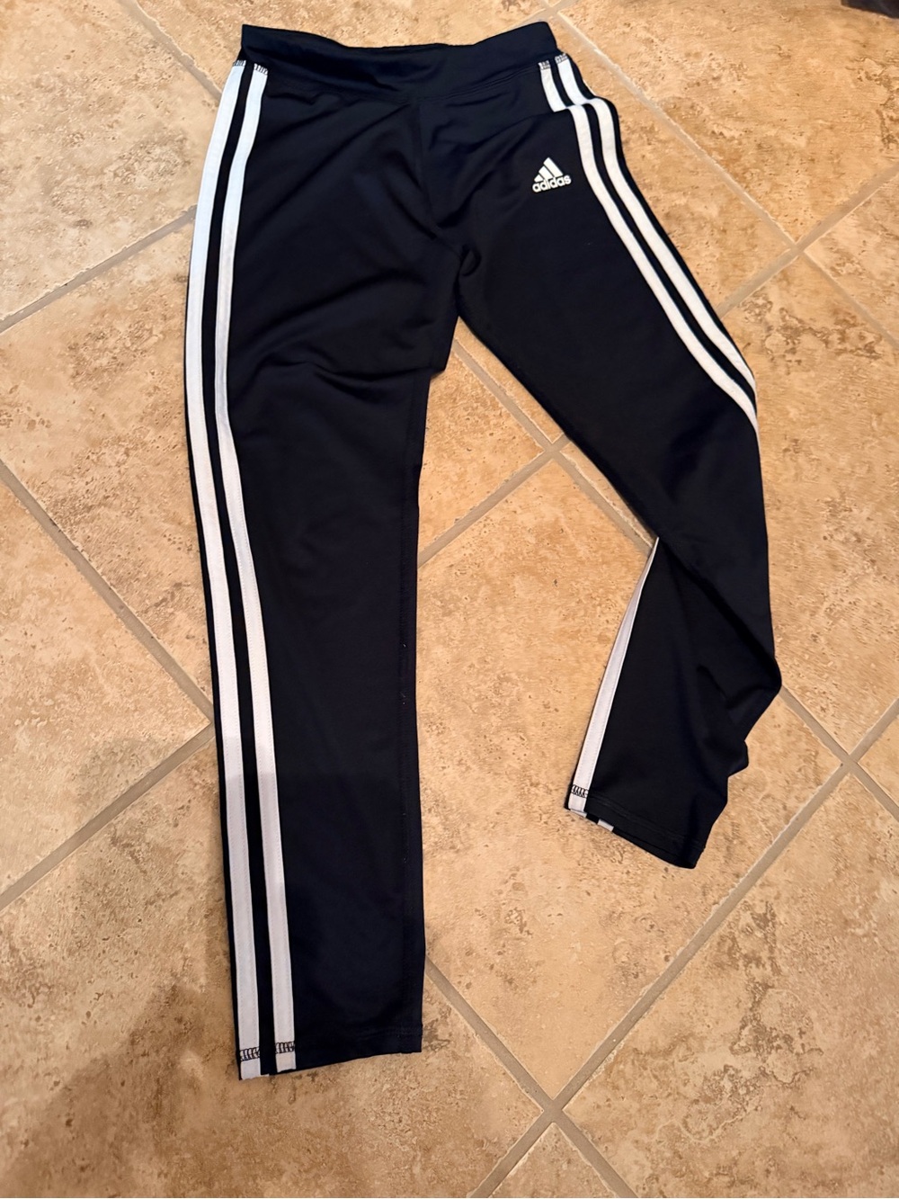 adidas Kids Black Joggers with White Three Stripes